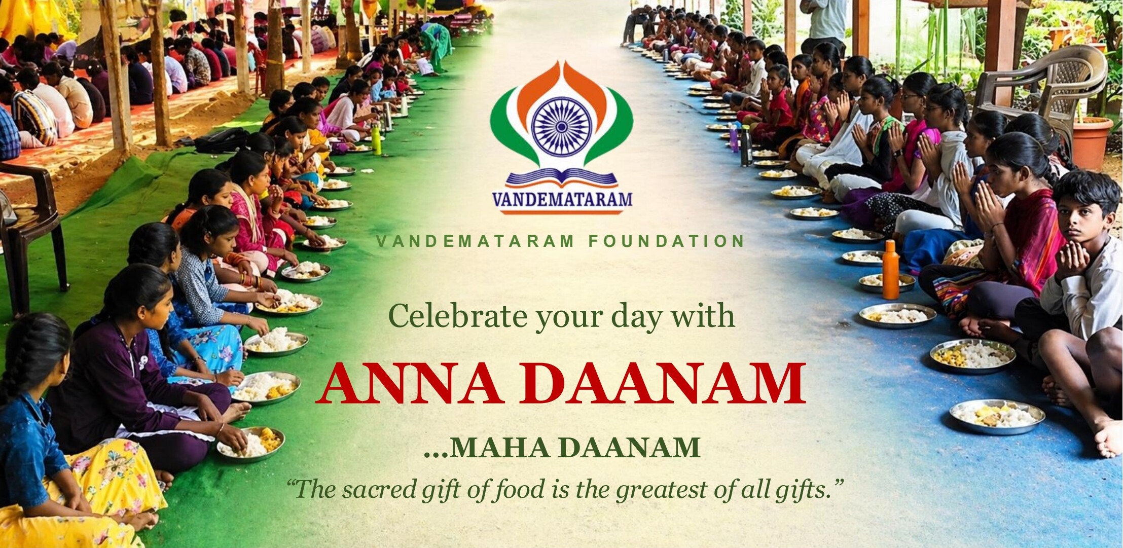 Children of Kalam 100 program enjoying a meal